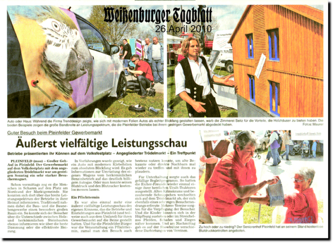 Weißenburger Tagblatt Bericht TrendDesign